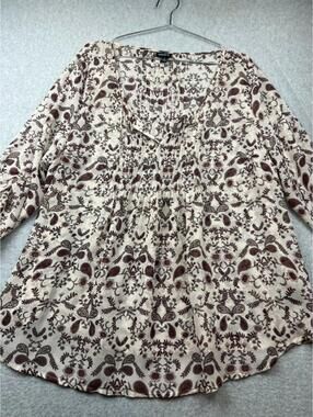 Torrid Women's Plus Size 2X Sheer Floral Blouse Lightweight Casual Summer Top